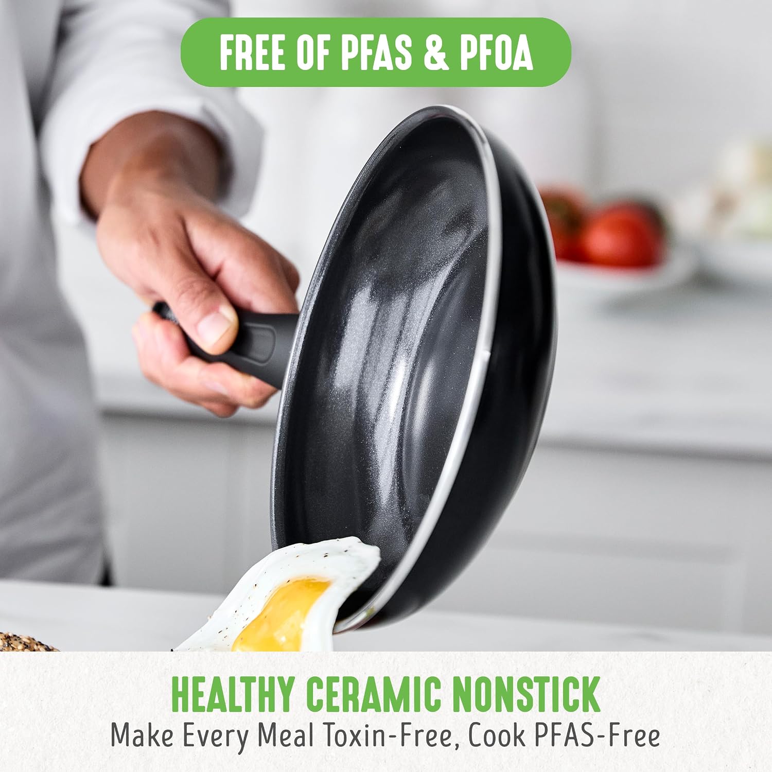 16-Piece Black Ceramic Cookware Set