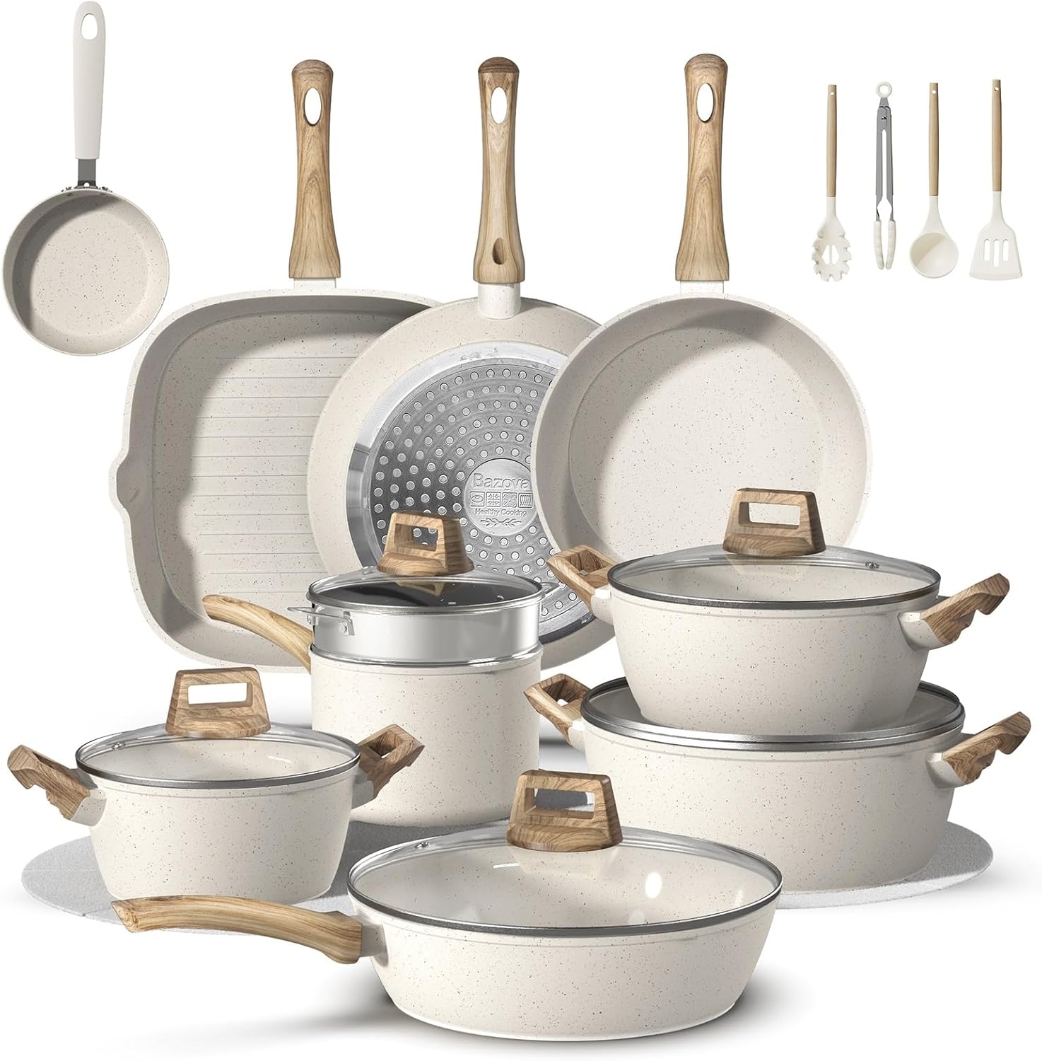Ceramic Nonstick Cookware Set (25 Pieces)