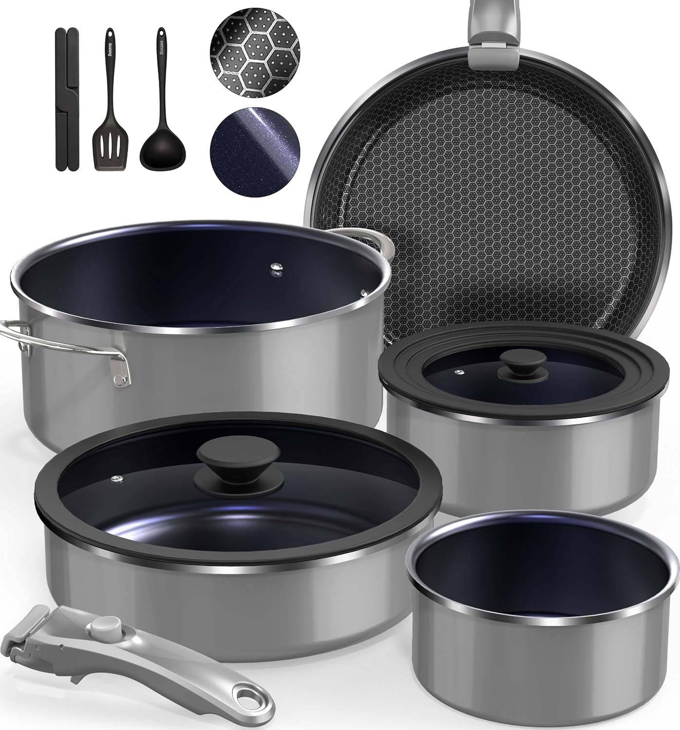 Hybrid Ceramic Non-Stick Cookware Set, 8 Pieces